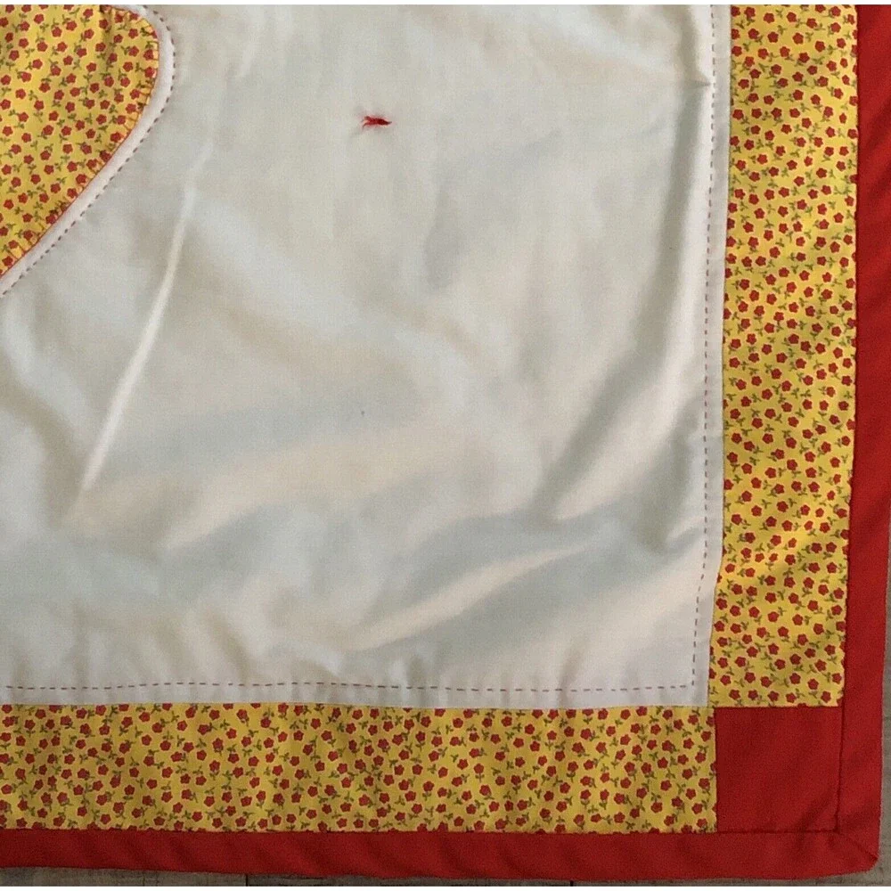 Handmade Calico WINNIE The POOH Crib Quilt w/Knot Ties Comforter Nursery 34x44